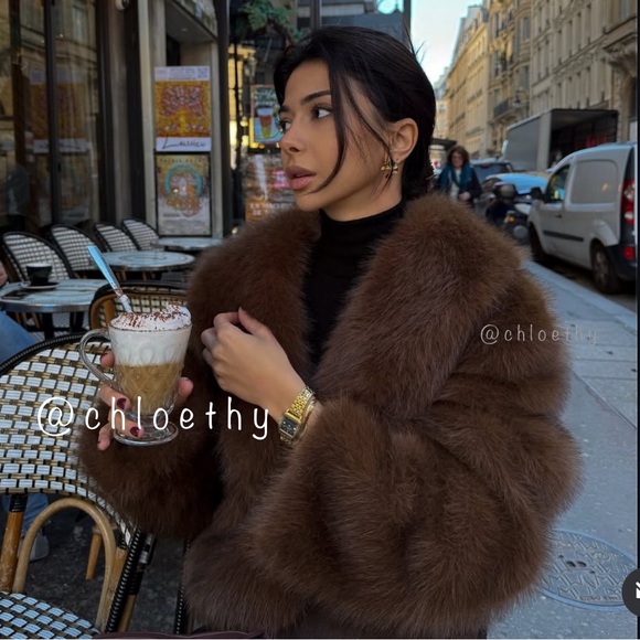 Zara FAUX FUR SHORT COAT - Picture 3 of 16